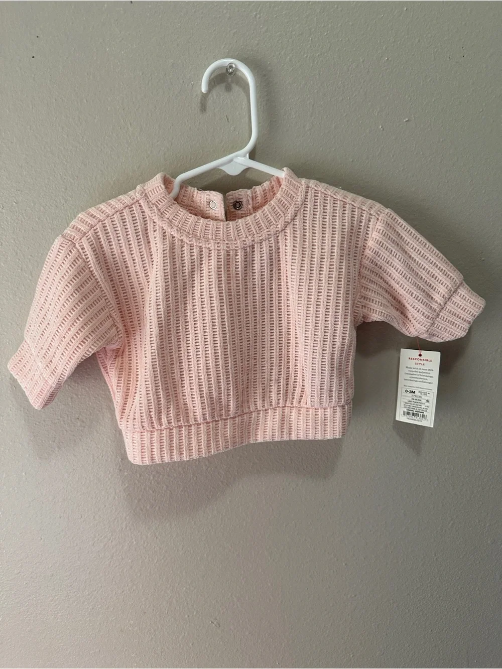 Cat & Jack Light Pink Knit Openwork Baby Sweater